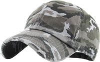 KBETHOS Vintage Washed Distressed Cotton Dad Hat Baseball Cap Adjustable Polo Trucker Unisex Style Headwear (Vintage) Black Camo Adjustable