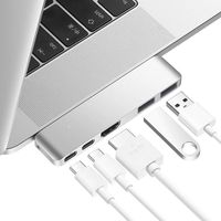 Purgo USB C Hub Adapter Dongle for 2019 MacBook Air, 2019-2016 MacBook Pro 16",15",13", Ultra Slim Type C Hub with 4K HDMI, 100W Power Delivery, 40Gbps Thunderbolt 3 5K@60Hz and 2xUSB 3.0 (Silver)