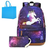 Girls Backpack Unicorn School Backpack Kids Bookbag with Pencil Bag Galaxy Elementary School Bag