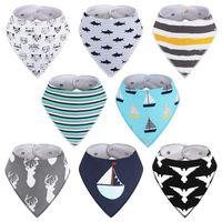8-Pack Boys Bibs - Kirecoo Baby Bandana Drool Bibs for Drooling and Teething, 100% Organic Cotton and Super Absorbent Bibs for Baby Boys, Baby Shower Gift
