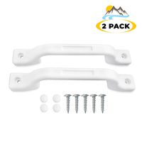 Camp'N -2 Piece- All Weather Plastic Grab Handle - Entry Door Assist Bar for RV, Trailer, Camper, Motor Home, Cargo Trailer, Boat-OEM Replacement (White 2-Piece)