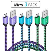 Android Charger Cable, 3-Pack Micro USB Cable CableLovers 6ft Nylon Braided Fast Charging Cords Phone Charger Compatible for Samsung Galaxy J3/J7/S7 Edge/J8/S7/S6 Edge/S6/Note5, Tablet, LG G3/G4/K30
