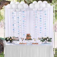White Backdrop Curtains Balloons for Weddings Parties Baby Shower Graduation Decorations Background with Paper Garland 5ft X 7ft Photo Backdrop,Pack of Two