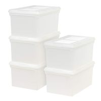 IRIS USA, Inc. FB-31 Split-Lid Letter Size File Box, 5 Pack, Pearl