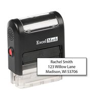 ExcelMark Custom Self Inking Rubber Stamp - Home or Office (A1539-3 Lines)