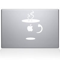 The Decal Guru Cup of Coffee MacBook Decal Vinyl Sticker - 11" MacBook Air - White (0059-MAC-11A-W)