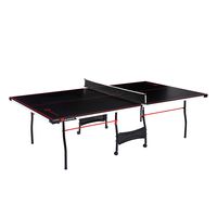 MD Sports Table Tennis Set, Regulation Ping Pong Table with Net, Paddles and Balls (8 Pieces) - Black and Red