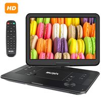 SUNPIN Portable DVD Player 17.9" with Large HD Swivel Screen, 6 Hours Rechargeable Battery, Anti-Shocking, Resume Play, Support AV in&Out/USB/SD Card, Region-Free, Remote Controller, Black