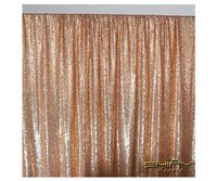 Shimmer Backdrop Star Wars Backdrop Sequin Backdrops for Photographers Sequin-Curtain-Backdrop ~0328S (4FTx7FT 2Pack, Rose Gold)