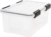 IRIS  Weathertight Storage Box, 19 Quart - Clear