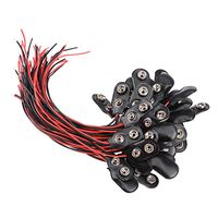 uxcell 50pcs DC 9V Battery Clip I-Type Soft Buckle Connector Lead Wire 15cm Long