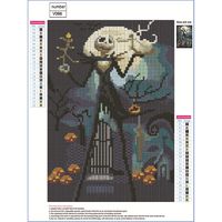 Putars DIY 5D Diamond Painting by Number Kit, Halloween Pumpkin Man Crystal Rhinestone Embroidery Cross Stitch Arts Craft Canvas Wall Decor Cross Stitch Home Decor 30 * 40cm