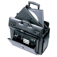 Mancini Leather Goods Deluxe Wheeled 17 Inch Laptop Catalog Case (Burgundy)