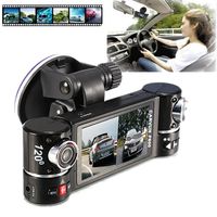LtrottedJ New Dual Lens Car Camera Vehicle DVR Dash Cam Two Lens Video Recorder F600 Black