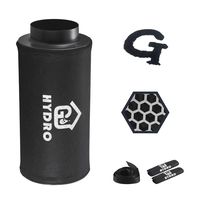 G-HYDRO 6 Inch Air Carbon Filter Upgraded Hexagonal Hole with 1200+ RC48 Activated Charcoal Prefilter Included Odor Control Scrubber for Grow Tent Indoor Plants Inline Fan Reversible Flange 515 CFM