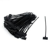 Tulead Zip Tags Black Wire Labels Zip Tie Self-Locking Markers 5.9" Length Pack of 100