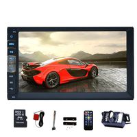 EinCar 7'' Touch Screen Double Din Car Stereo MP5 Player in Dash GPS Navigation AM FM Radio MP3 Audio 1080P Video Player Support Bluetooth/USB/TF/AV-in/RCA Output/EQ/Rear View Camera+Remote Control