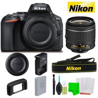 Nikon D5600 24.2MP DSLR Camera with AF-P DX 18-55mm Lens Kit Basic Camera Bundle Includes Battery + Battery Charger + Neck Strap + Deluxe Cleaning Kit + Screen Protectors + More Accessories