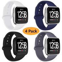 Coperr 4 Packs Bands Compatible with Fitbit Versa/Fitbit Versa 2 / Fitbit Versa Lite for Women and Men, Soft Silicone Sport Strap Replacement Wristband with Ventilation Holes for Fitbit Versa