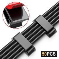 JIRVY 50 Pack Cable Clips, Strong Adhesive Pad Wire Holders, Cable Organizers Wire Management Multipurpose Wire Clamps for TV Computer Laptop Ethernet Cable Desktop Home Office