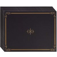 Certificate Holder - 12-Pack Diploma Cover, Document Cover for Letter-Sized Award Certificates, 300 GSM Linen Paper, Gold Foil Print, Black, 11.2 x 8.8 Inches