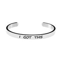 Joycuff Inspirational Cuff Bracelet Bangle Affirmation Cuff Silver Steel Motivational Gifts Jewelry for Women