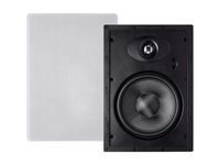Monoprice 2-Way Carbon Fiber In-Wall Speakers - 8 Inch (Pair) With Paintable Magnetic Grille - Alpha Series