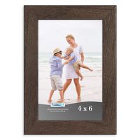 Icona Bay 4x6 Picture Frame (1 Pack, Hickory Brown), Brown Sturdy Wooden Composite Photo Frame 4 x 6, Wall or Table Mount, Set of 1 Exclusives Collection