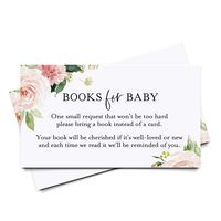 Bliss Collections Book Request Cards for Baby Shower, Boho Floral Books for Baby Insert, Pink Flower Design, Girl, 50 Pack