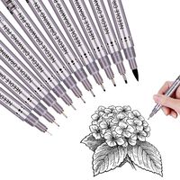 Black Precision Micro Line Pens,Ultra Fine Point Drawing Pen Set, Anti-Bleed Waterproof Archival Ink, Artist Illustration, Technical Drawing, Technical,Drawing,Office Writing,10/Set (Black)