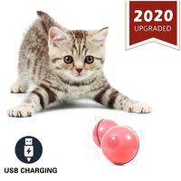 YOFUN Smart Interactive Cat Toy - Newest Version 360 Degree Self Rotating Ball, USB Rechargeable Pet Toy, Build-in Spinning Led Light, Stimulate Hunting Instinct for Your Kitty (Pink)
