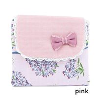 HZSSY Lovely Women Girl Flower Pattern Sanitary Pad Organizer Purse Napkin Towel Storage Bags Cosmetic Pouch Case Sanitary Napkin Bag (Pink)