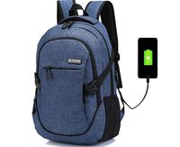 Laptop Backpack Travel Accessories Daypack for Men Women,School Book Bag with USB Charging Port (Blue-3)