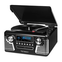 it.innovative technology Victrola 50s Retro 3-Speed Bluetooth Turntable with Stereo, CD Player and Speakers, Black (Renewed)