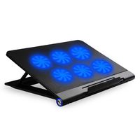SIKER Cooling Pad for 14-17 Inch Laptops Gaming Notebook with 6 Quiet Fans USB Powered Adjustable Mounts Stand with LED Lights