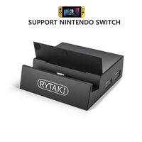 Rytaki USB C Docking Station Compatible with Nintendo Switch - Portable Dock with 2 USB Port SD Card Reader/HDMI Output and PD Charger Stand, Replacement for Nintendo Switch Original Charge Dock