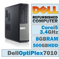 Dell OptiPlex 7010 DT/Core i5-3570 Quad @ 3.4 GHz/8GB DDR3/500GB HDD/DVD-RW/WINDOWS 10 PRO 64 BIT