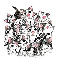 Ratgoo Random Sticker Pack for Cheese Cat,14 Pcs Non-repetitive Appliques,Difficult to Fade,Long Lifetime,Ideal Decals for Your Water Bottle,iPhone,Laptop,Bike,Guitar and More.Show Your own Style.