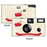 5 Two Hearts Wedding Disposable Cameras, Anniversary, Single use, Flash WM-80008-C