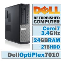Dell OptiPlex 7010 DT/Core i7-3770 Quad @ 3.4 GHz/24GB DDR3/2TB HDD/DVD-RW/WINDOWS 10 HOME 64 BIT