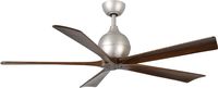 Matthews IR5-BN-WA-60 Irene 60" Outdoor Ceiling Fan with Remote & Wall Control, 5 Wood Blades, Brushed Nickel