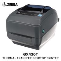 Zebra - GX430t Thermal Transfer Desktop Printer for Labels, Receipts, Barcodes, Tags, and Wrist Bands - Print Width of 4 in - USB, Serial, Parallel, and Ethernet Connectivity