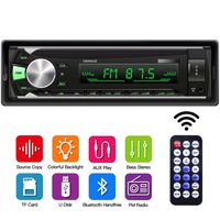 Car MP3 Stereo Player, 1 Din Car Radio Bluetooth Receiver with Source Copy Function, Multicolor Backlight, USB/SD Card/AUX Playback Single Din Autoradio