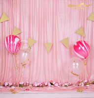 ShinyBeauty Glitter Baby Pink 4FTx8FT Curtains Wedding Ceremony Backdrop 8ft Sequin Panels Sequin Curtain Backdrop-190321E