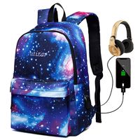 Utizar School Laptop Backpack For Girls Boys with Charging Port, Star Blue