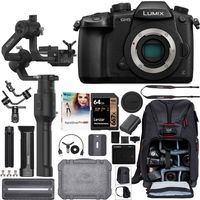Panasonic LUMIX GH5 Mirrorless 4K Camera Body DC-GH5 Filmmaker's Kit with DJI Ronin-S Essentials Kit 3-Axis Handheld Gimbal Stabilizer Bundle + Deco Photo Backpack Case + 64GB Card + Software