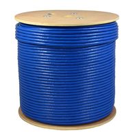 SolidLink 1000ft CAT6A S/FTP in-Wall (CMR Rated) UL Listed Bare Copper Solid 23AWG Conductor 550Mhz Fluke Tested Ethernet Wire (Blue)