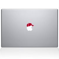 The Decal Guru 2051-MAC-11A-DR Apple Hat Ballcap Decal Vinyl Sticker, Red, 11\" MacBook Air