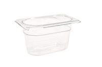 Rubbermaid Commercial Products Cold Food Insert Pan for Restaurants/Kitchens/Cafeterias, 1/9 Size, 4 Inches Deep, Clear (FG101P00CLR)