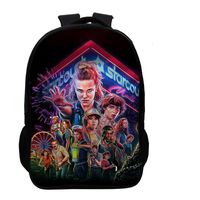 Amke Stranger Printed Backpacks Student School Bag Laptop Backpack with USB Charging Port